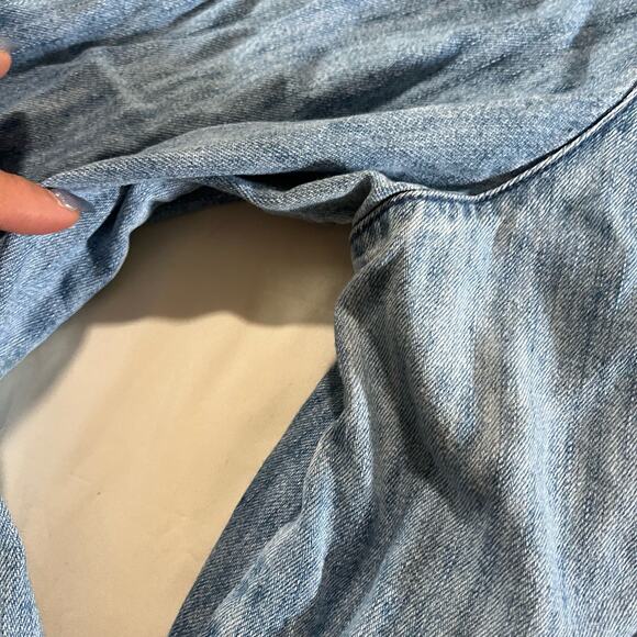 Vtg Y2K 2000s Plus Size Christmas Holiday Denim Shirt Wmns 1X Granny Cottagecore - Picture 7 of 12